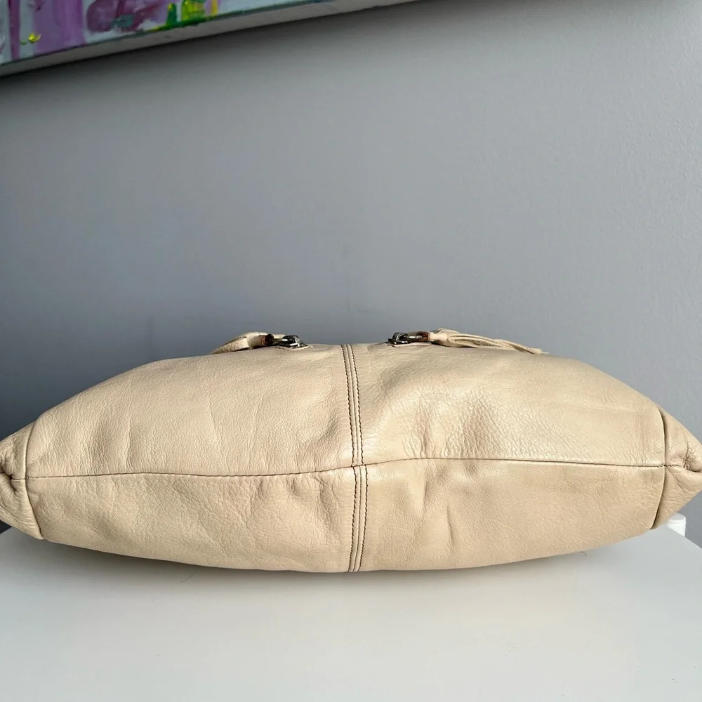 Prune Cream Leather Shoulder / Crossbody Bag - Picture 5 of 15